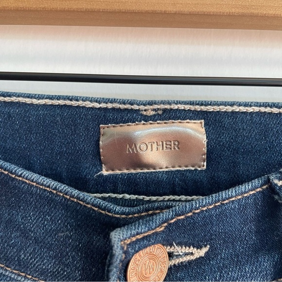 MOTHER The Insider Crop Step Fray Bootcut Jeans Home Movies Denim Size 24 - Picture 7 of 14